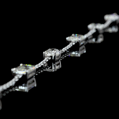 3.07 CTTW MIX Lab Grown Diamond Station Bracelet 7" (E Color and VS1 Clarity)
