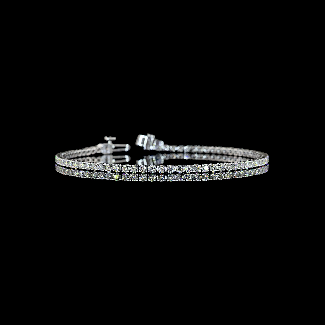 2.77 CTTW Round Lab Grown Diamond Tennis Bracelet 7" (E Color and VS1 Clarity)