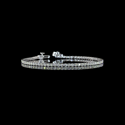 2.77 CTTW Round Lab Grown Diamond Tennis Bracelet 7" (E Color and VS1 Clarity)