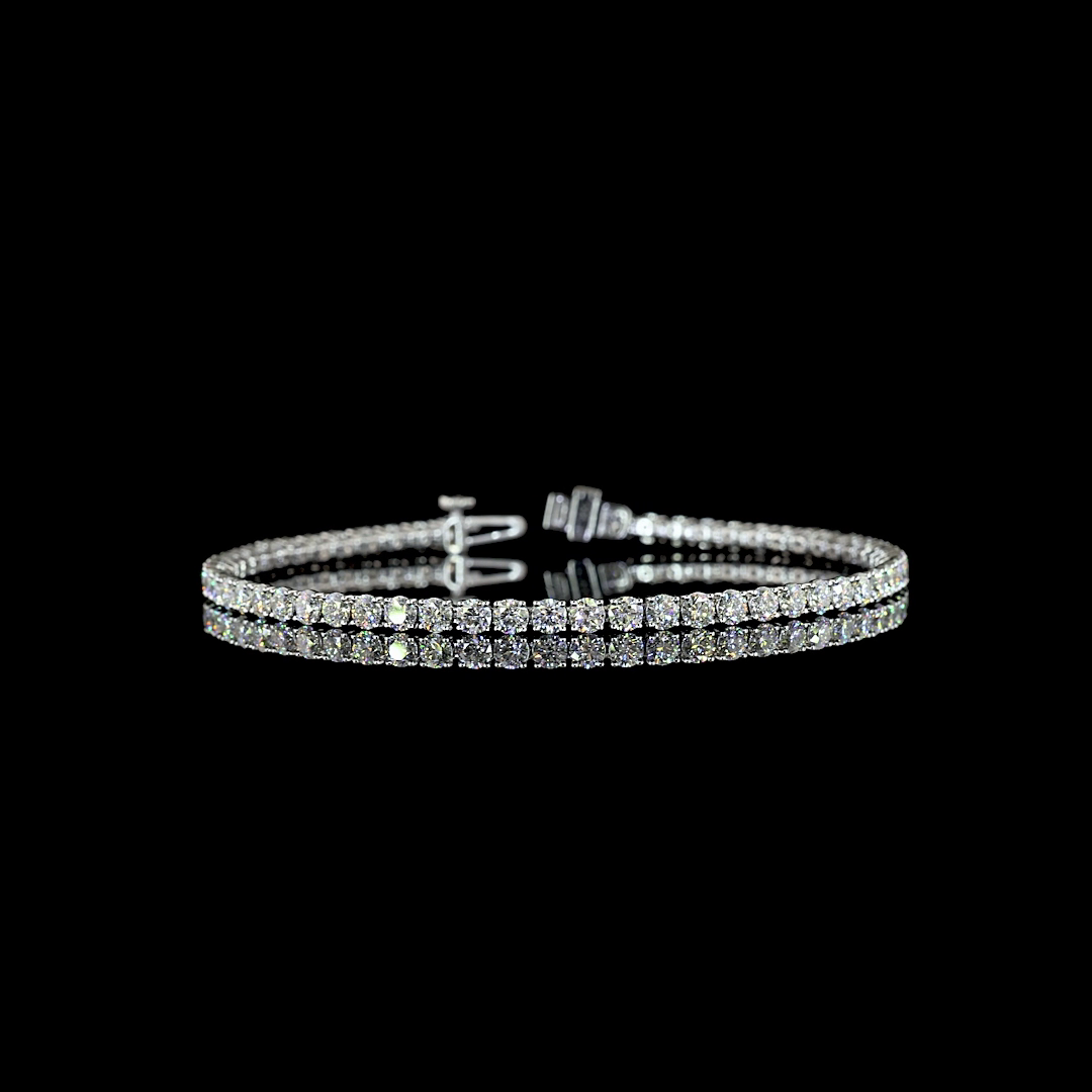 5.38 CTTW Round Lab Diamond Tennis Bracelet (E Color and VS1 Clarity)