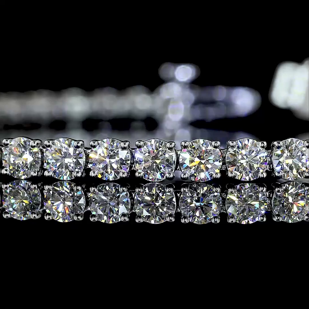 5.38 CTTW Round Lab Diamond Tennis Bracelet (E Color and VS1 Clarity)