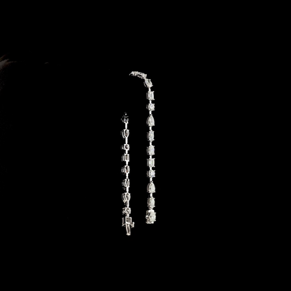 7.20 CTTW MIX Natural Diamond Station Bracelet 7" (F Color and VS+ Clarity)