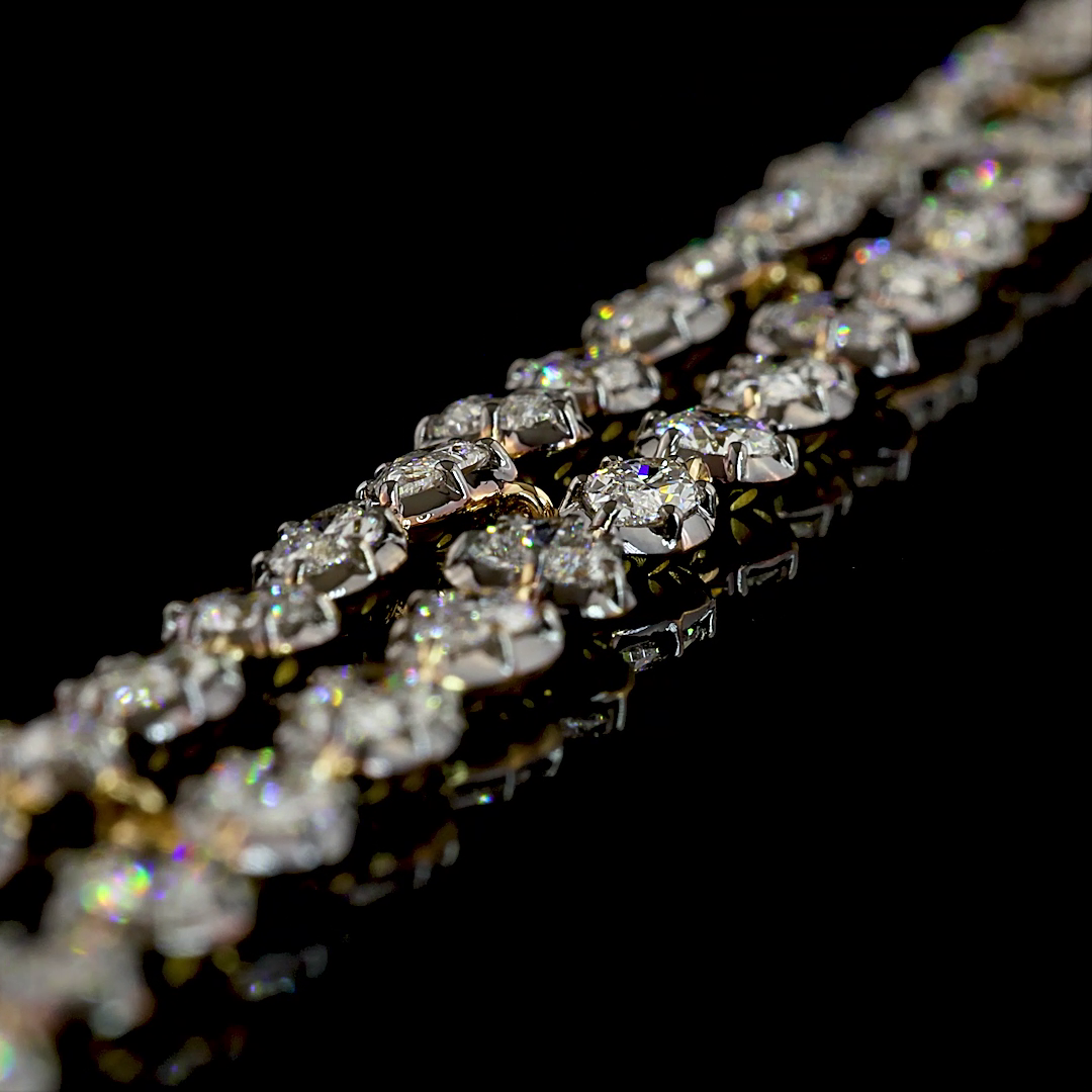 8.51 CTTW MIX Lab Grown Diamond Station Bracelet 7" (E Color and VS1 Clarity)