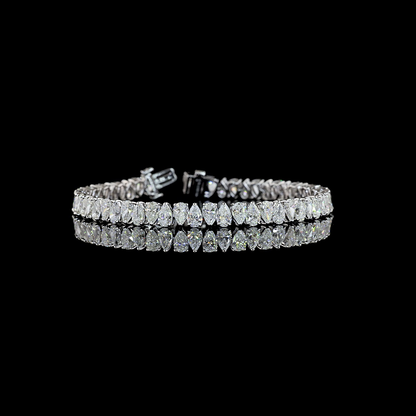 12.54 CTTW Pear Lab Diamond Tennis Bracelet (E Color and VS1 Clarity)