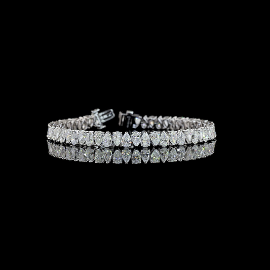 12.54 CTTW Pear Lab Diamond Tennis Bracelet (E Color and VS1 Clarity)