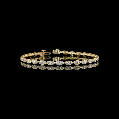 4.53 CTTW MOVAL Lab Diamond Tennis Bracelet (E Color and VS1 Clarity)