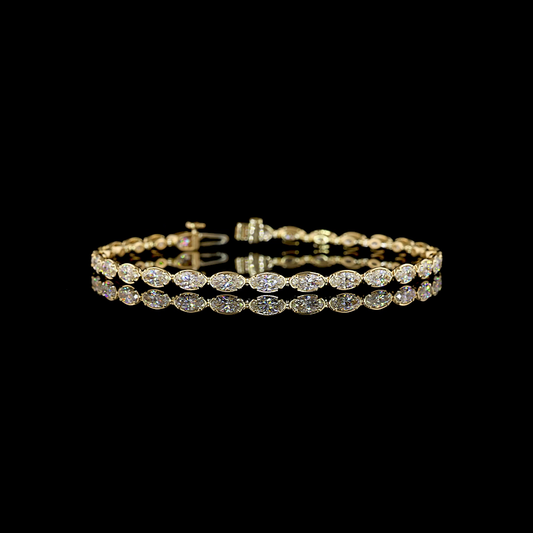 4.61 CTTW MOVAL Lab Diamond Tennis Bracelet (E Color and VS1 Clarity)