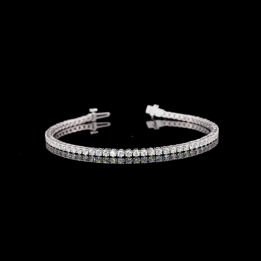 2.89 CTTW Round Lab Diamond Tennis Bracelet 6.85" 14k White Gold F Color and VS2 Clarity jewelry-spot-usa