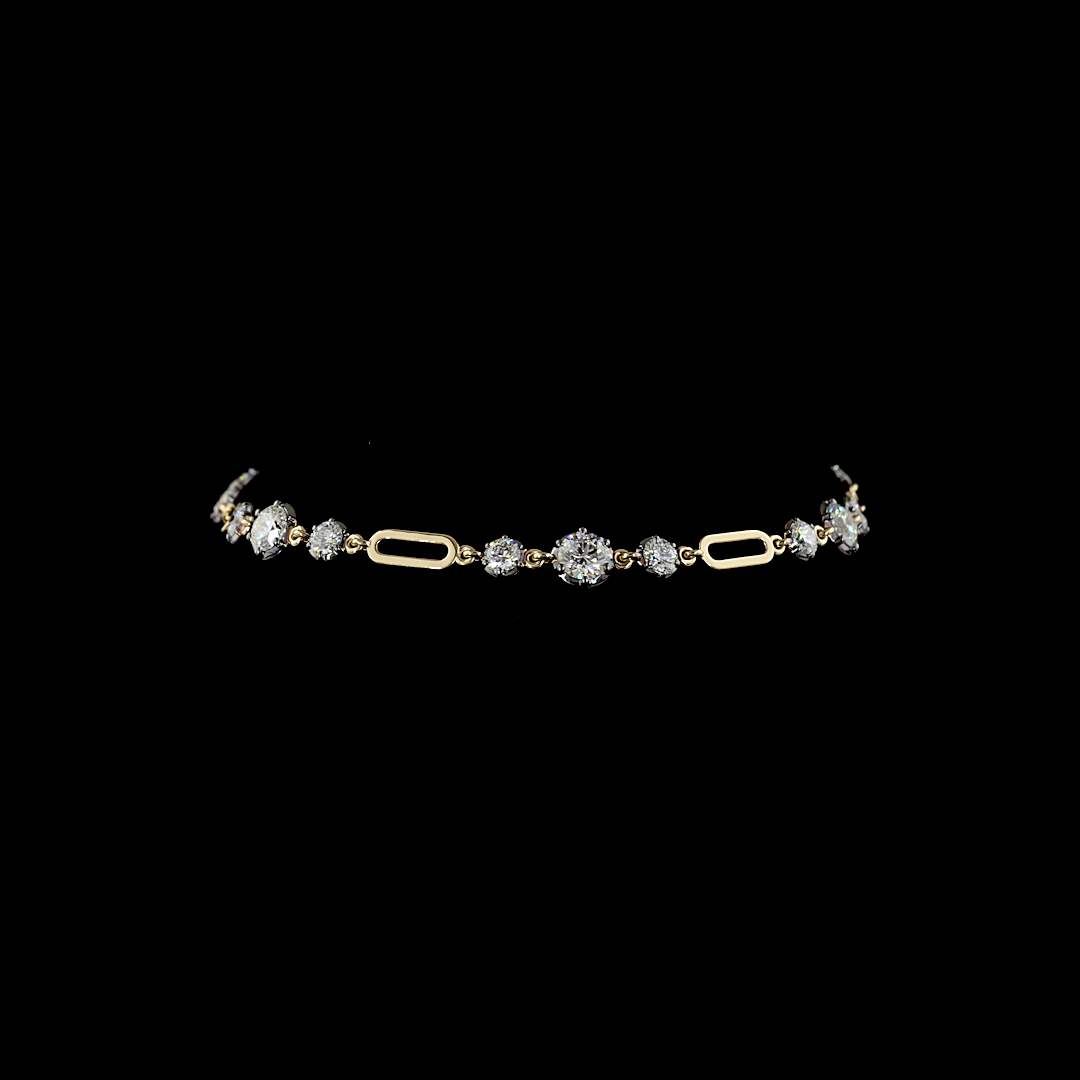 2.85 CTTW Round Lab Diamond Station Bracelet (E Color and VS1 Clarity)