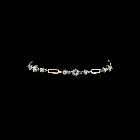 2.85 CTTW Round Lab Diamond Station Bracelet (E Color and VS1 Clarity)