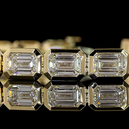 15.74 CTTW Emerald Lab Diamond Tennis Bracelet (E Color and VS1 Clarity)