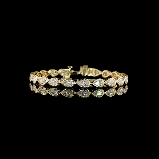 10.98 CTTW Pear Lab Grown Diamond Tennis Bracelet 7" (E Color and VS1 Clarity)