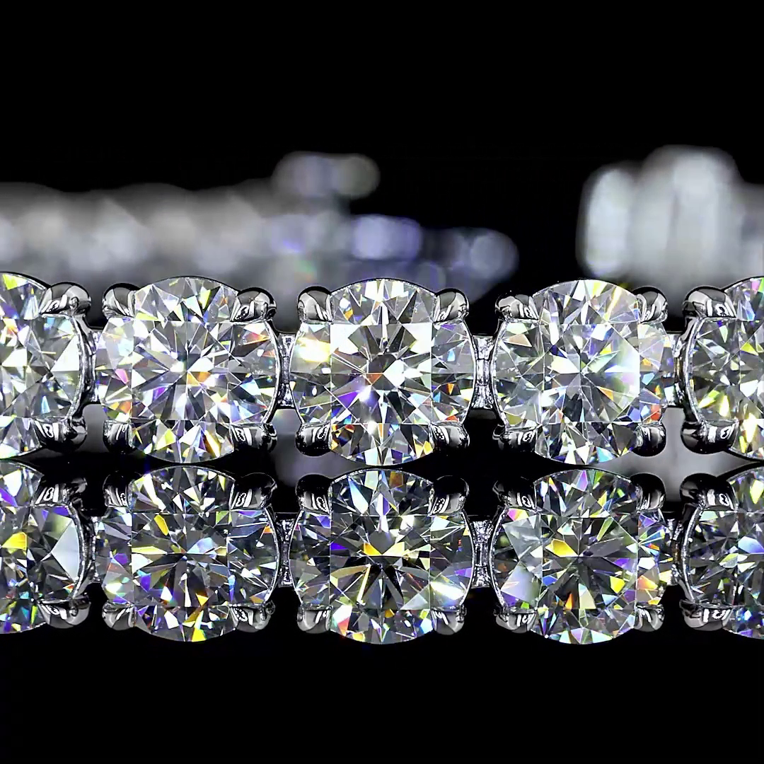 17.03 CTTW Round Lab Grown Diamond Tennis Bracelet 7" (E Color and VS1 Clarity)