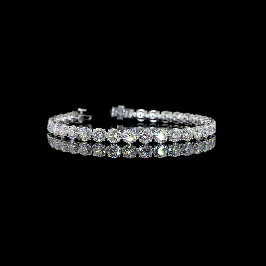16.78 CTTW Round Lab Diamond Tennis Bracelet (E Color and VS1 Clarity)