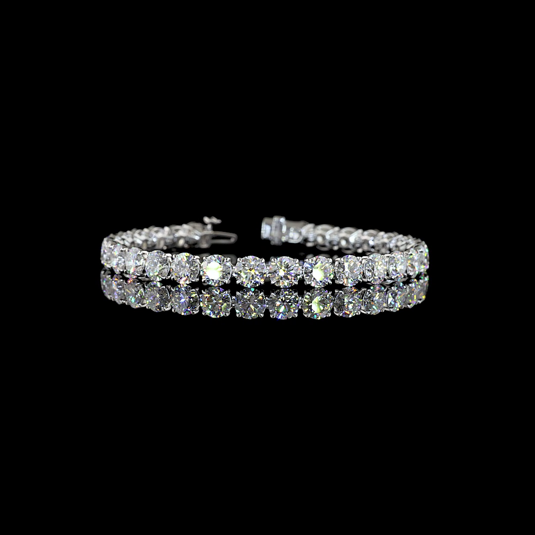 19.67 CTTW Round Lab Grown Diamond Tennis Bracelet 6.5" (E Color and VS1 Clarity)