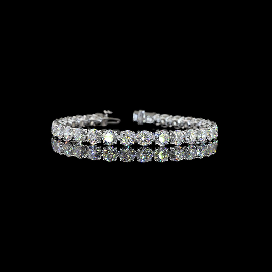 19.67 CTTW Round Lab Diamond Tennis Bracelet (E Color and VS1 Clarity)