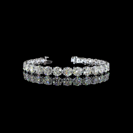 26.05 CTTW Round Lab Diamond Tennis Bracelet (E/F Color and VS1 Clarity)