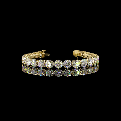 27.27 CTTW Round Lab Diamond Tennis Bracelet (D Color and VVS2 Clarity)