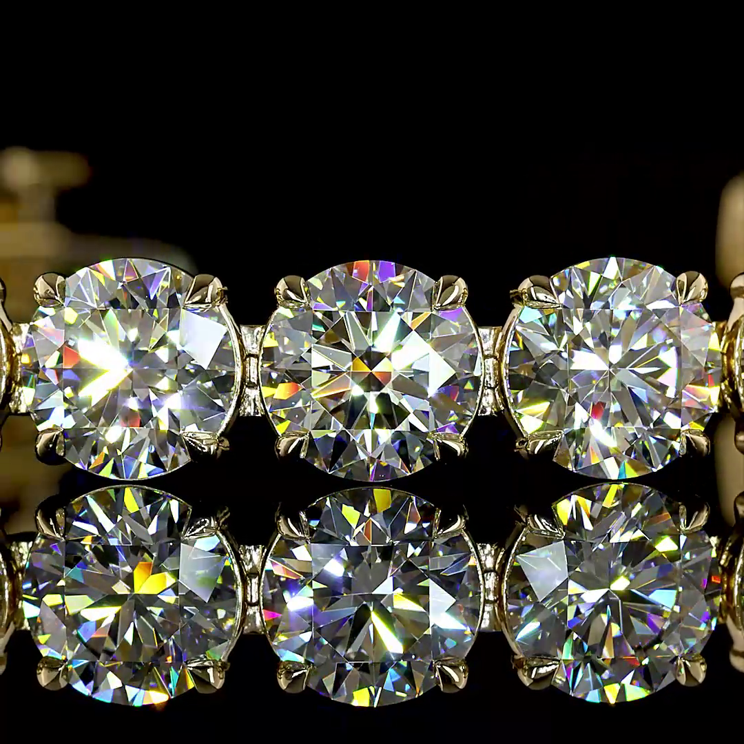 27.27 CTTW Round Lab Diamond Tennis Bracelet (D Color and VVS2 Clarity)
