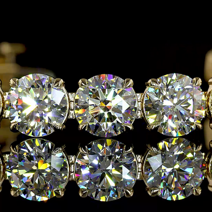27.27 CTTW Round Lab Diamond Tennis Bracelet (D Color and VVS2 Clarity)