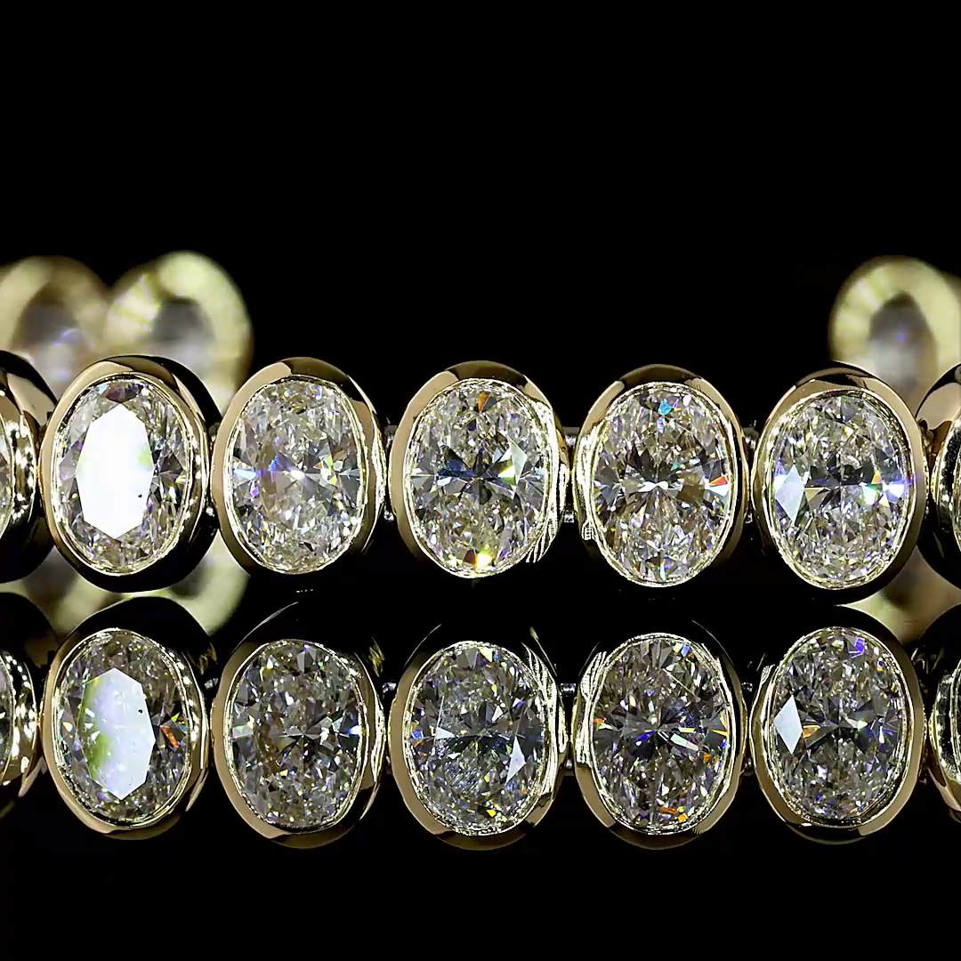 8.20 CTTW Oval Lab Grown Diamond Bangles Bracelet (E Color and VS1 Clarity)