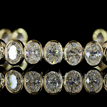 8.20 CTTW Oval Lab Grown Diamond Bangles Bracelet (E Color and VS1 Clarity)