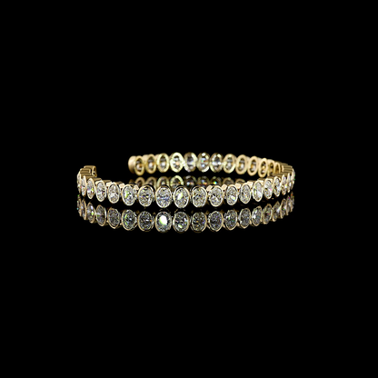 8.20 CTTW Oval Lab Grown Diamond Bangles Bracelet (E Color and VS1 Clarity)