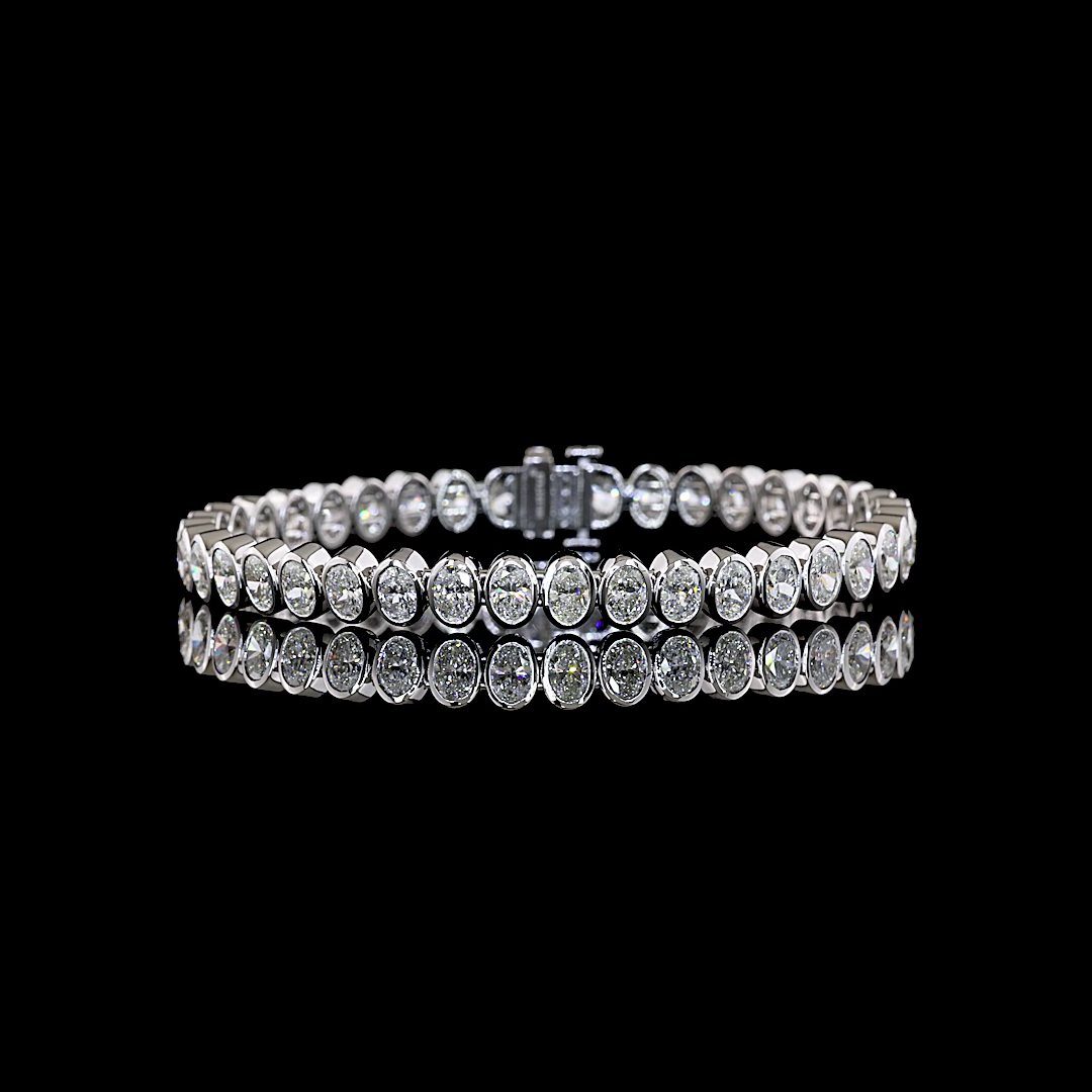 8.59 CTTW Oval Lab Grown Diamond Bangles Bracelet (E Color and VS2 Clarity)