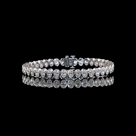 8.59 CTTW Oval Lab Grown Diamond Bangles Bracelet (E Color and VS2 Clarity)