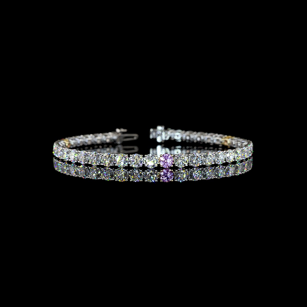 9.72 CTTW Round Lab Diamond Tennis Bracelet (F Color and VS Clarity)