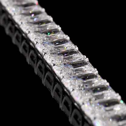 53.79 CTTW Radiant Lab Diamond Tennis Bracelet 6.85" 18k White Gold E Color and VS2 Clarity jewelry-spot-usa