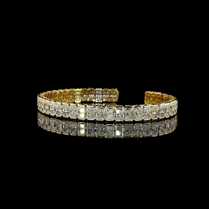 26.37 CTTW Radiant Lab Grown Diamond Bangles Bracelet (E Color and VS1 Clarity)