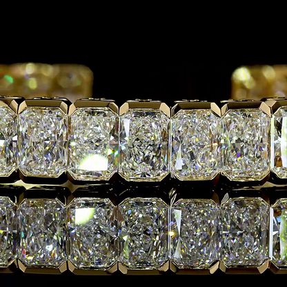 26.37 CTTW Radiant Lab Grown Diamond Bangles Bracelet (E Color and VS1 Clarity)