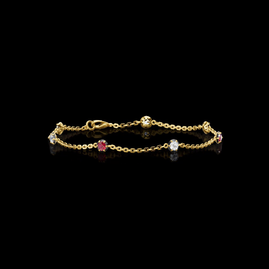 1.02 CTTW Round Lab Diamond Station Bracelet (E Color and VS1 Clarity)