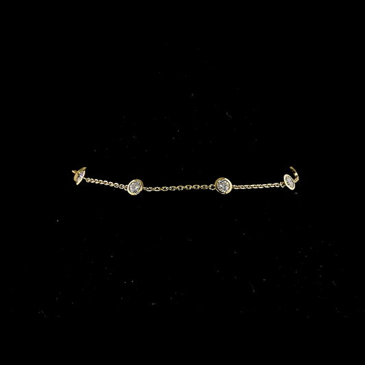 0.95 CTTW Round Lab Diamond Station Bracelet (E Color and VS1 Clarity)
