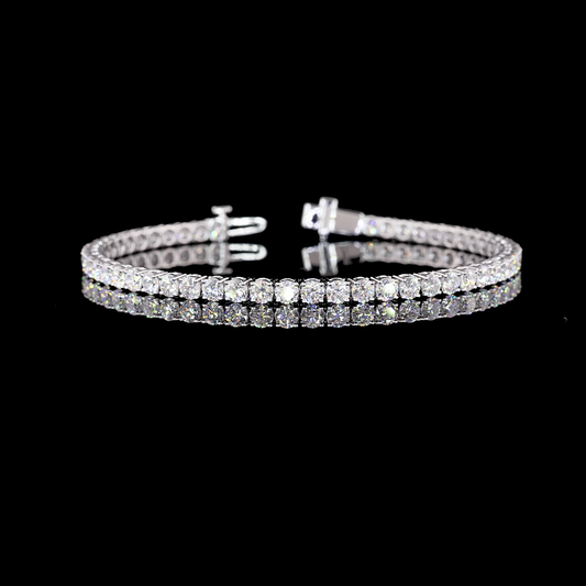 5.94 CTTW Round Lab Diamond Tennis Bracelet 6.85" 14k White Gold F Color and VS2 Clarity jewelry-spot-usa