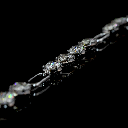 2.95 CTTW Pear Lab Diamond Station Bracelet (E Color and VS1 Clarity)
