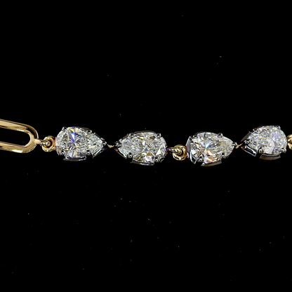 3.12 CTTW Pear Lab Grown Diamond Station Bracelet 7" (E Color and VS1 Clarity)