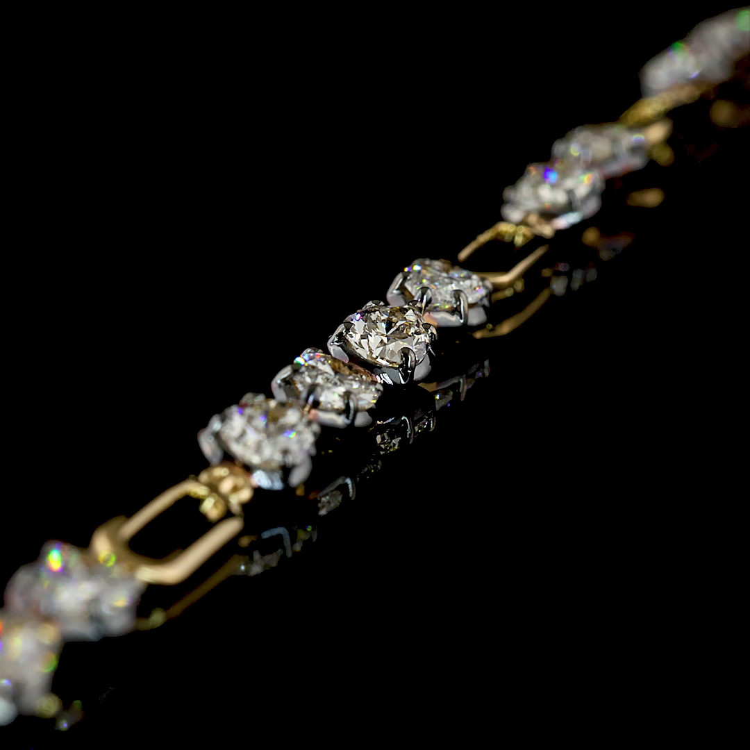 3.12 CTTW Pear Lab Grown Diamond Station Bracelet 7" (E Color and VS1 Clarity)