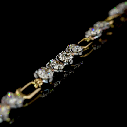 3.12 CTTW Pear Lab Grown Diamond Station Bracelet 7" (E Color and VS1 Clarity)