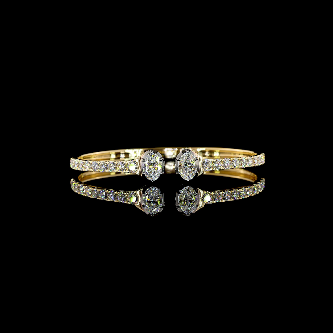 4.28 CTTW Oval Lab Grown Diamond Bangles Bracelet (E Color and VS1 Clarity)