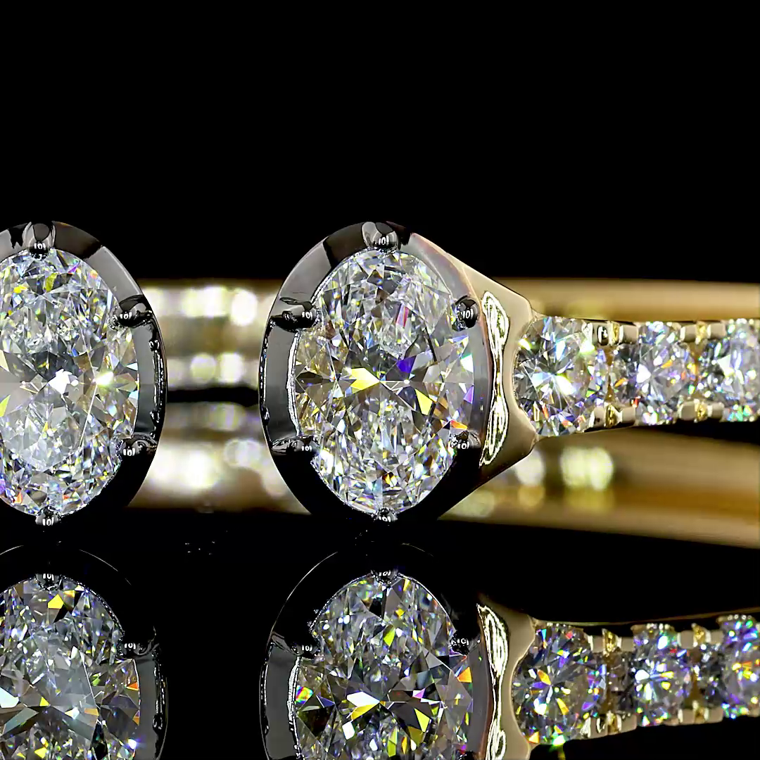 4.28 CTTW Oval Lab Grown Diamond Bangles Bracelet (E Color and VS1 Clarity)