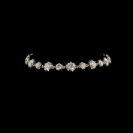 10.08 CTTW Round Lab Diamond Station Bracelet (E Color and VS1 Clarity)