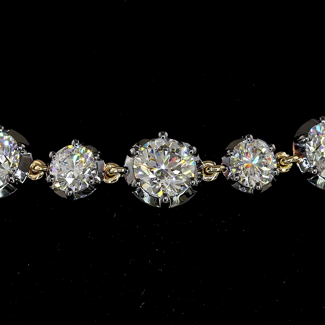 10.08 CTTW Round Lab Diamond Station Bracelet (E Color and VS1 Clarity)