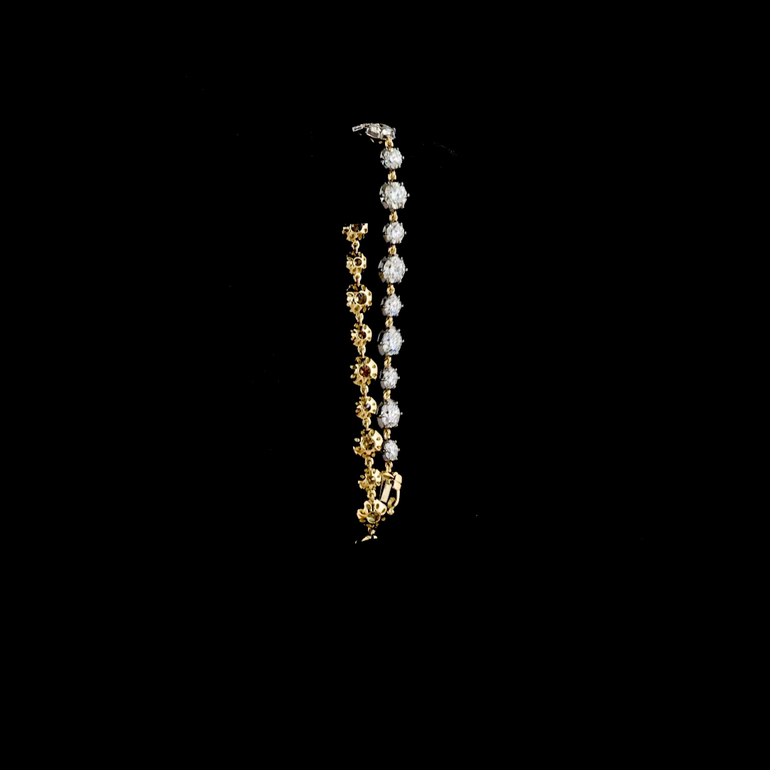 10.08 CTTW Round Lab Diamond Station Bracelet (E Color and VS1 Clarity)