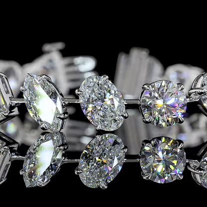 21.62 CTTW MIX Lab Diamond Station Bracelet (F Color and VS1 Clarity)