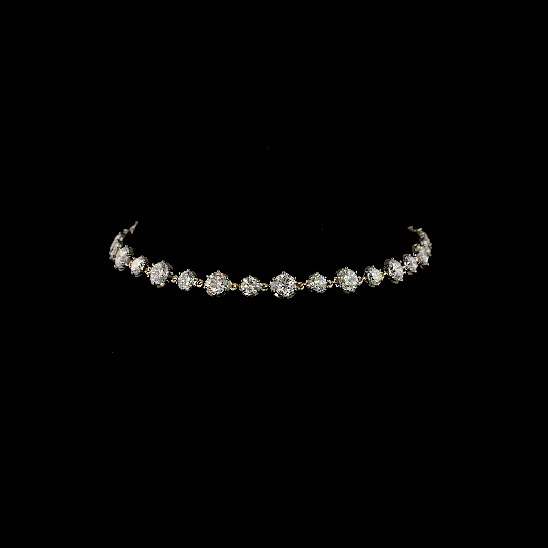 5.13 CTTW Round Lab Grown Diamond Station Bracelet 7.25" (E Color and VS1 Clarity)