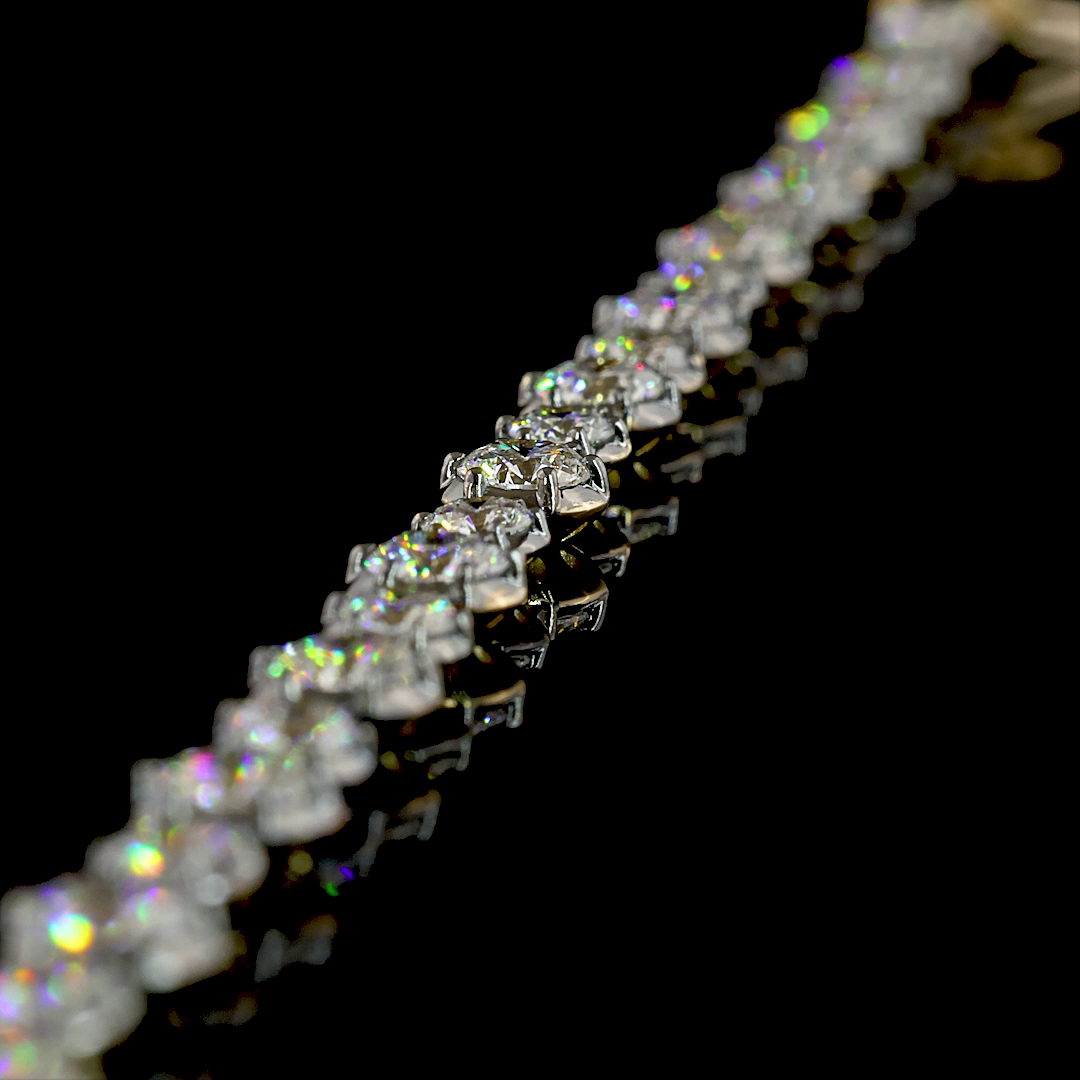 5.13 CTTW Round Lab Grown Diamond Station Bracelet 7.25" (E Color and VS1 Clarity)
