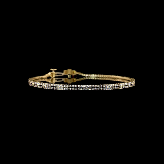 1.05 CTTW Round Lab Diamond Tennis Bracelet (E Color and VS1 Clarity)