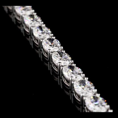11.04 CTTW Oval Lab Diamond Tennis Bracelet 6.75" (F Color and VS1 Clarity)